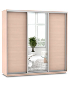 Шкаф-купе (2100*600*2200) корпус Дуб молочный/дверь ДСП (700) Дуб молочный (2 шт)+дверь Зеркало (700) Шкаф-купе (2100*600*2200) корпус Дуб молочный/дверь ДСП (700) Дуб молочный (2 шт)+дверь Зеркало (700)